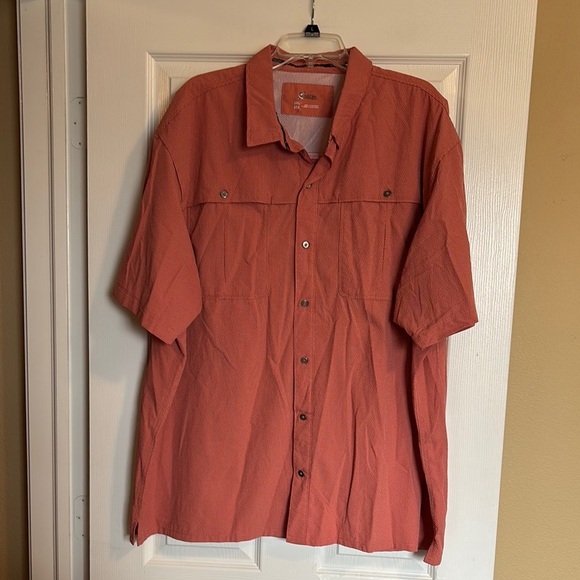 World Wide Sportsman men’s orange short sleeve button down shirt size 3XL - Picture 1 of 9